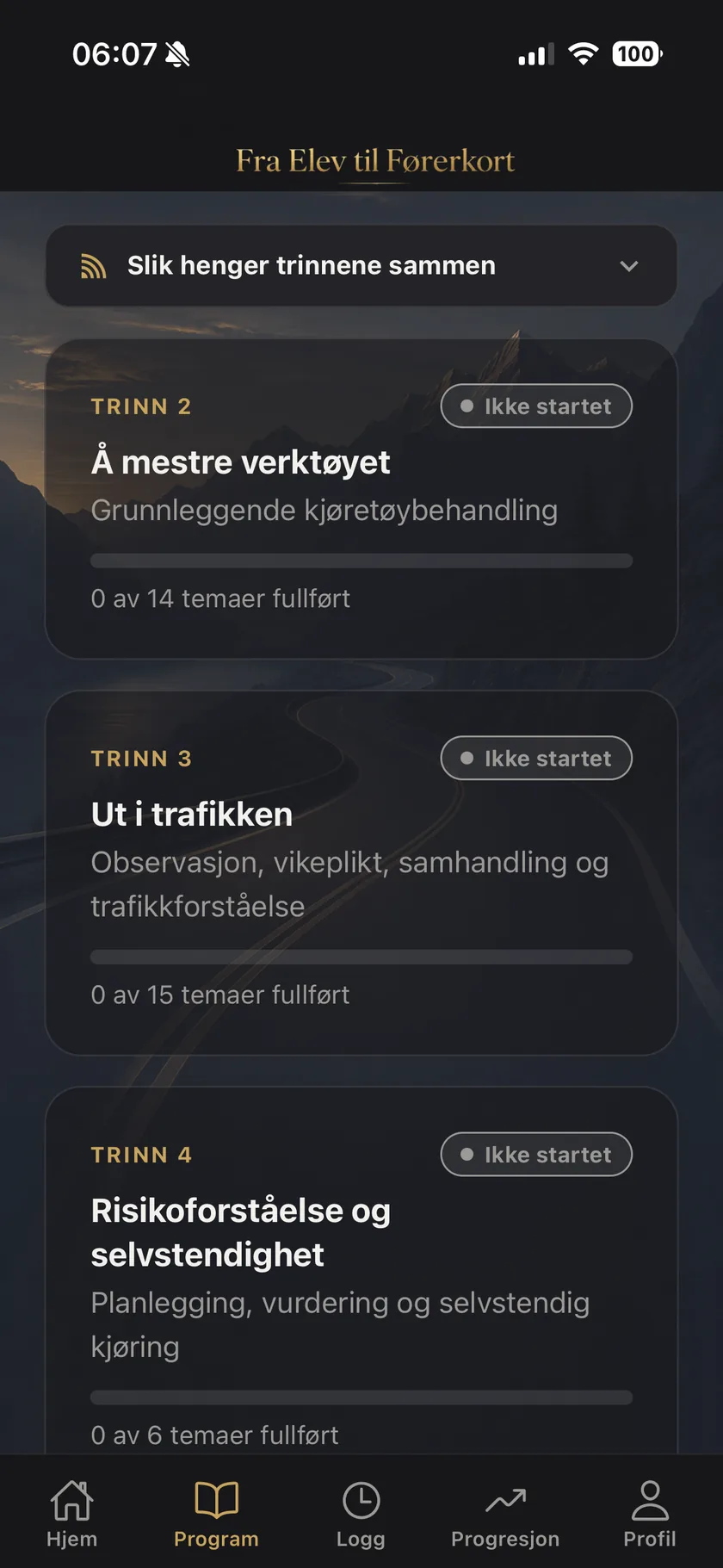 Program og trinn