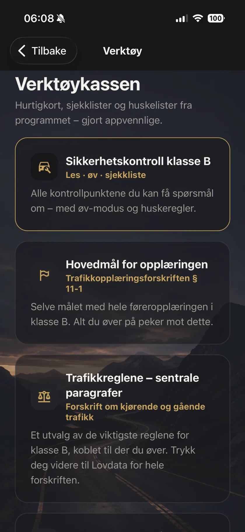 Verktøykassen med Sikkerhetskontroll klasse B